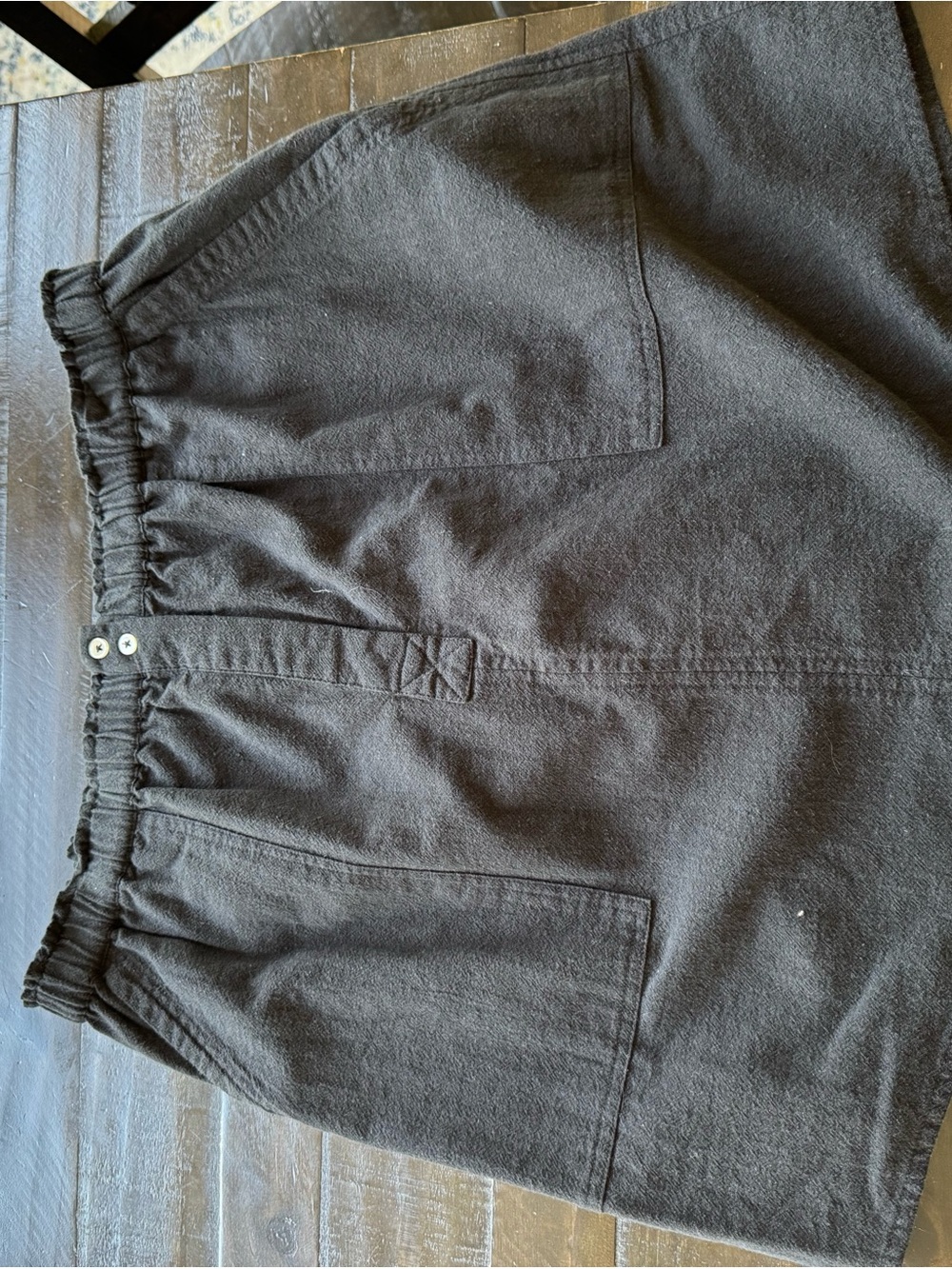 Lilla P Black Mini Skirt with Patch Pockets